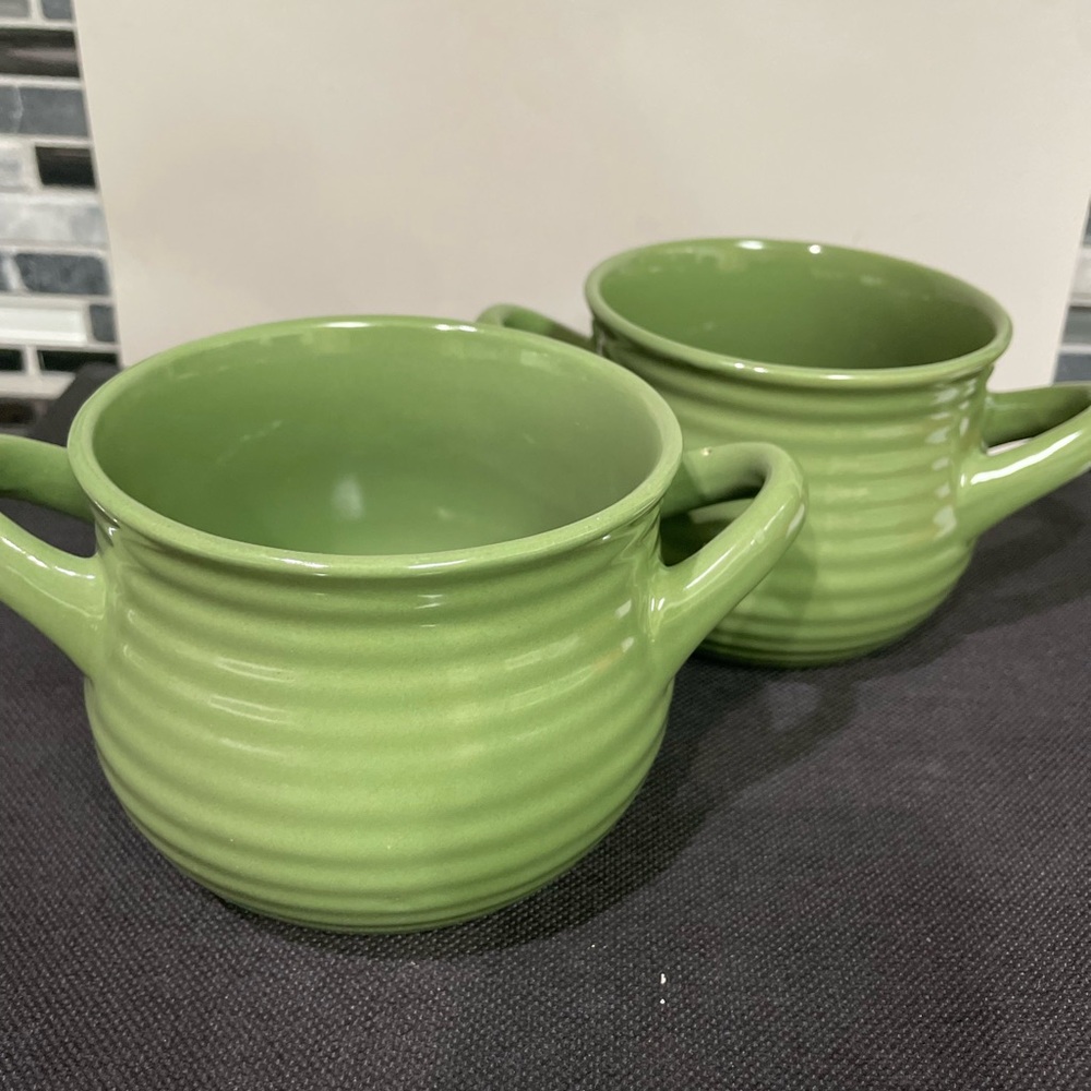 2 California Pantry Soup Bowls with Double Handles MCM
